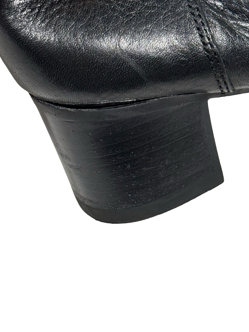 Harley Davidson Womens 8 Serita Black Leather Moto Harness Boots Biker Side Zip - Picture 13 of 15